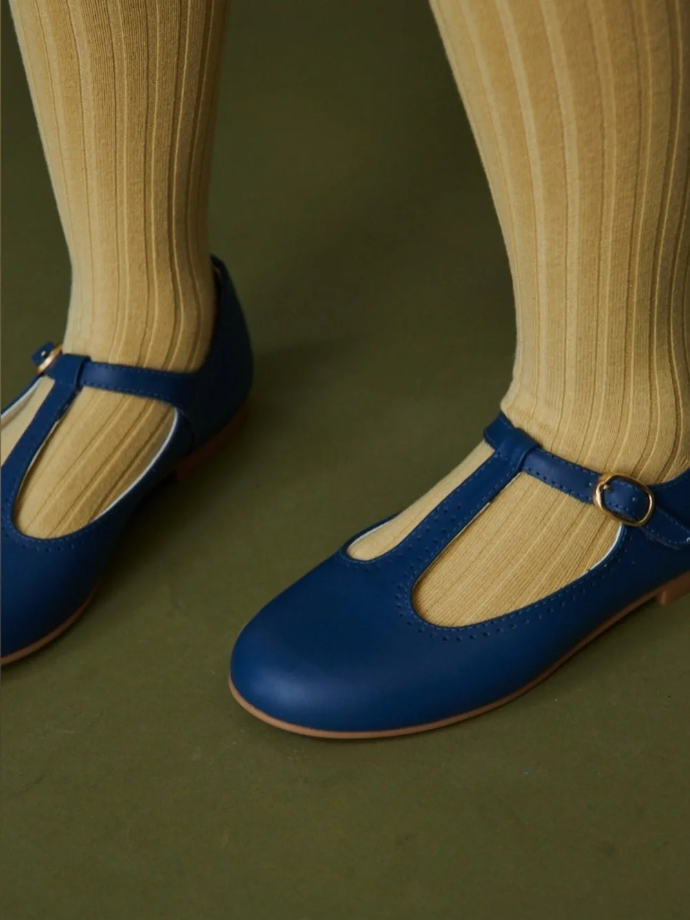 La Coqueta Cobalt Blue Leather T-Bar Mary Jane Shoes EU 27 US 10